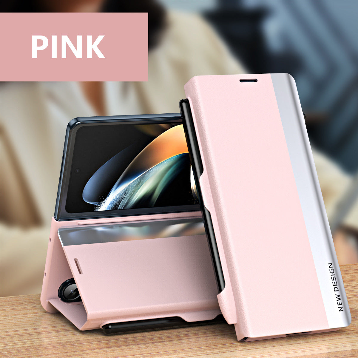 Luxury Electroplated Leather Magnetic Phone Case With Phone Stand And Pen Slot For Galaxy Z Fold 5/6/7