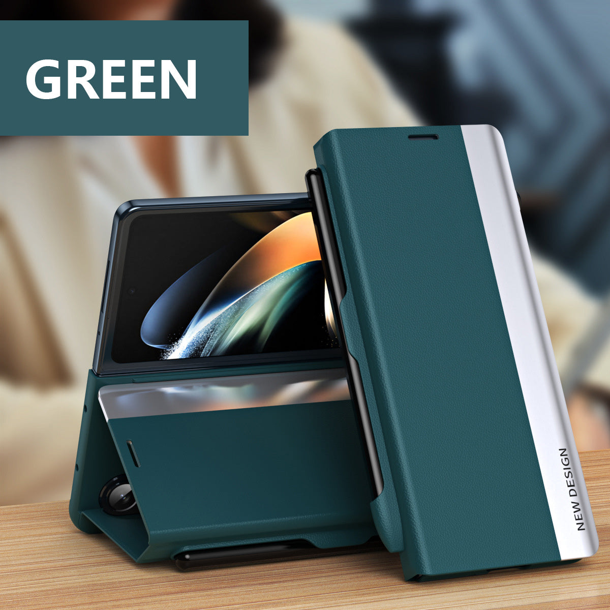 Luxury Electroplated Leather Magnetic Phone Case With Phone Stand And Pen Slot For Galaxy Z Fold 5/6/7