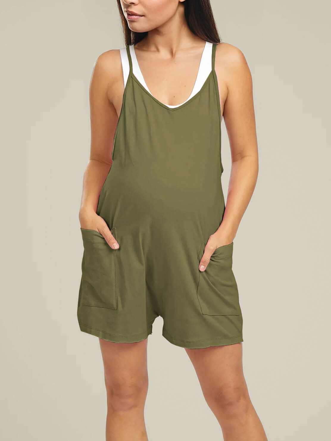 Oversized Jumpsuit Shorts - Maternity & Postpartum