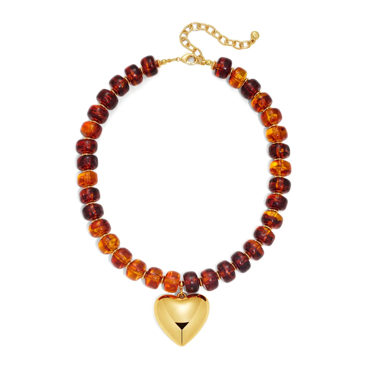 Beaded Chunky Heart Necklace