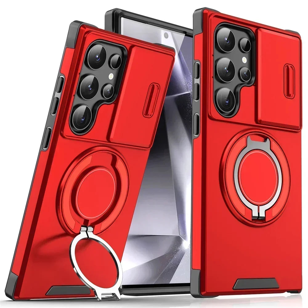 New Slide Camera Protection Magnetic Stand Phone Case for Samsung S25 Ultra