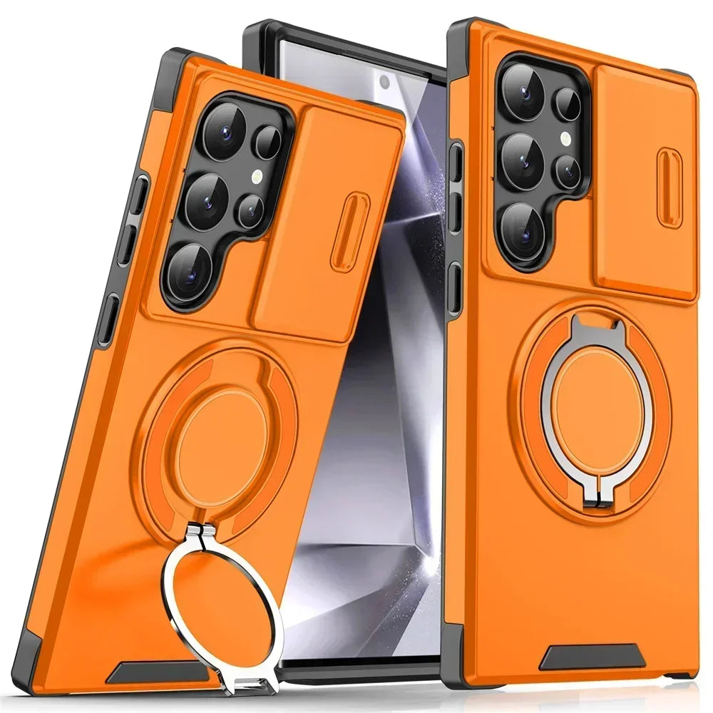 New Slide Camera Protection Magnetic Stand Phone Case for Samsung S25 Ultra