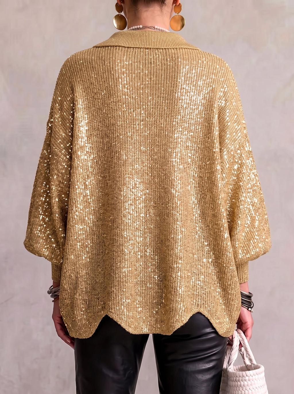 🤲LAST DAY SAVE 49% ⏰Oversized Collared Knit Cardigan With Large Metal Buttons